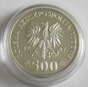 Polen 500 Zlotych 1987 Olympia Calgary Eishockey