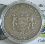 Gabon 1000 Francs 2014 Wildlife Ostrich 1 Oz Silver