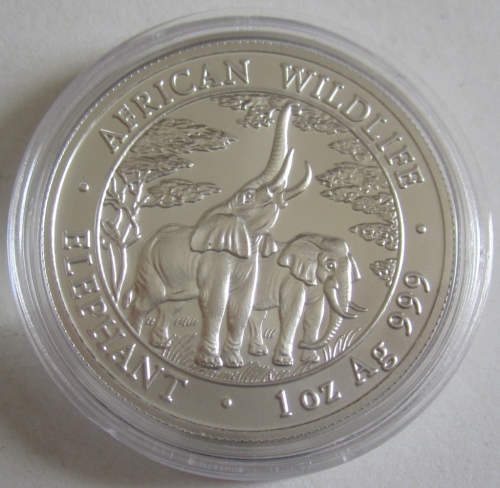 Zambia 5000 Kwacha 2003 Elephant 1 Oz Silver