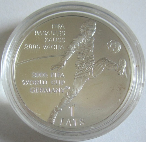 Latvia 1 Lats 2004 Football World Cup in Germany Silver
