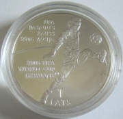 Latvia 1 Lats 2004 Football World Cup in Germany Silver