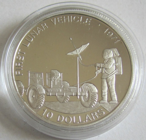 Solomon Islands 10 Dollars 1992 Space Flight First Lunar Vehicle Silver