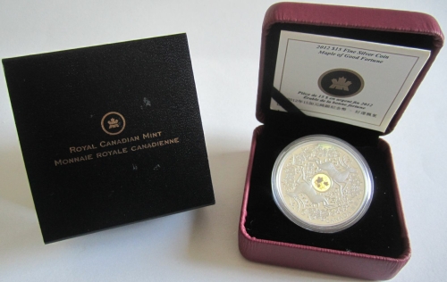 Canada 15 Dollars 2012 Maple of Good Fortune 1 Oz Silver