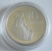 Lesotho 10 Maloti 1980 King Moshoeshoe I Monument Silver