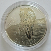 Canada 20 Dollars 2013 Twenty for Twenty Wolf 1/4 Oz Silver