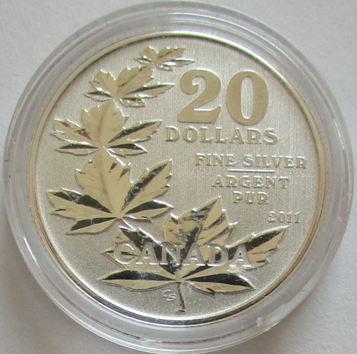 Canada 20 Dollars 2011 Twenty for Twenty Maple Leaf 1/4 Oz Silver
