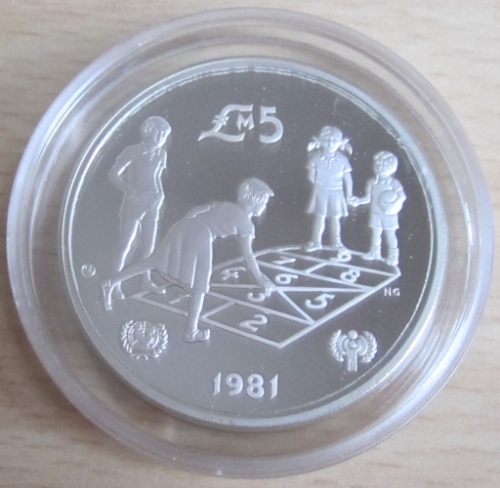 Malta 5 Liri 1981 Year of the Child Silver