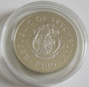 Seychelles 50 Rupees 1980 Year of the Child Silver