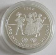 Panama 10 Balboas 1982 Year of the Child Silver