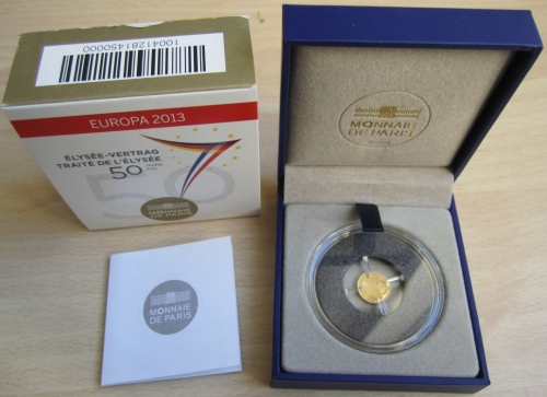 France 5 Euro 2013 Europa 50 Years Elysee Treaty Gold