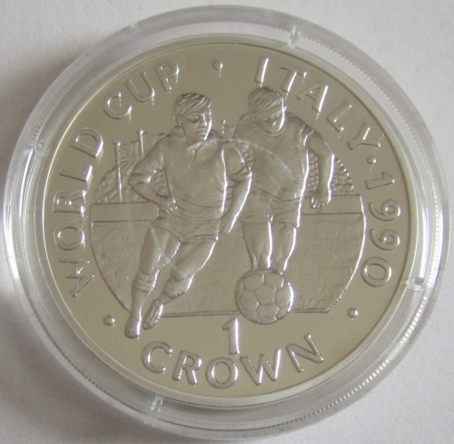 Gibraltar 1 Crown 1990 Football World Cup in Italy Dribbling Silver