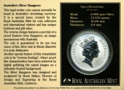 Australia 1 Dollar 1995 Kangaroo 1 Oz Silver