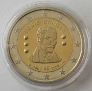 Belgium 2 Euro 2009 Louis Braille Proof