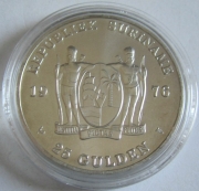 Suriname 25 Guilders 1976 1 Year Independence Silver BU