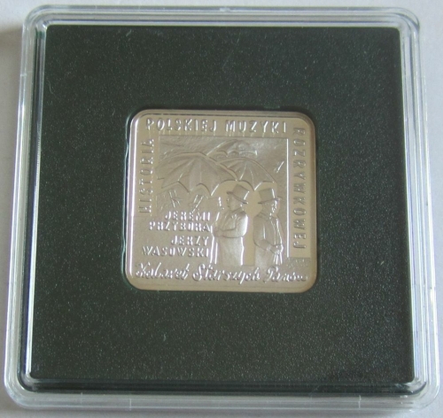 Poland 10 Zlotych 2011 Music Jeremi Przybora & Jerzy Wasowski Silver