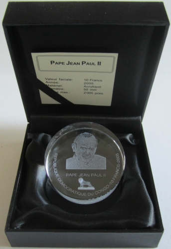 DR Kongo 10 Francs 2005 Papst Johannes Paul II.