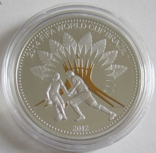 Palau 5 Dollars 2012 Football World Cup in Brazil Brasilia Silver