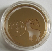 Mongolia 500 Togrog 2017 Nature Roaring Deer Silver