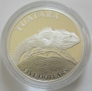 Neuseeland 5 Dollars 2007 Tiere Tuatara PP