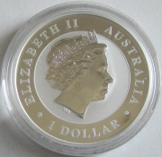 Australia 1 Dollar 2014 Kangaroo World Money Fair Berlin 1 Oz Silver