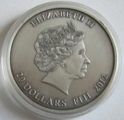 Fiji 20 Dollars 2012 Wildlife Greater Bird-of-Paradise 2 Oz Silver