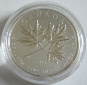 Canada 10 Dollars 2011 Maple Leaf Forever 1/2 Oz Silver