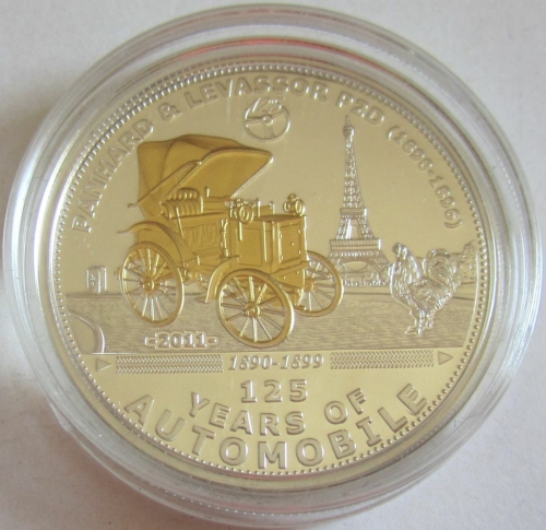 Palau 5 Dollars 2011 125 Jahre Automobil Panhard & Levassor P2D