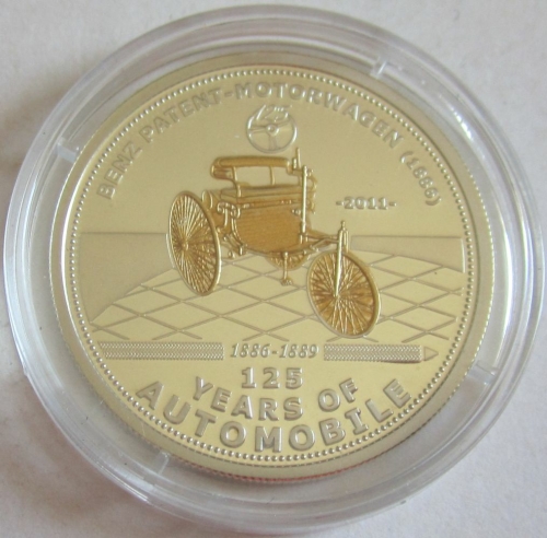 Palau 2 Dollars 2011 125 Years Automobile Benz Patent-Motorwagen Silver