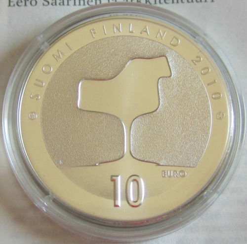 Finland 10 Euro 2010 Eurostar Eero Saarinen Silver BU