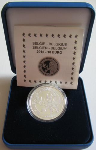 Belgium 10 Euro 2015 Eurostar World War II Silver