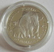 Cook Islands 10 Dollars 1990 Wildlife Elephant Silver