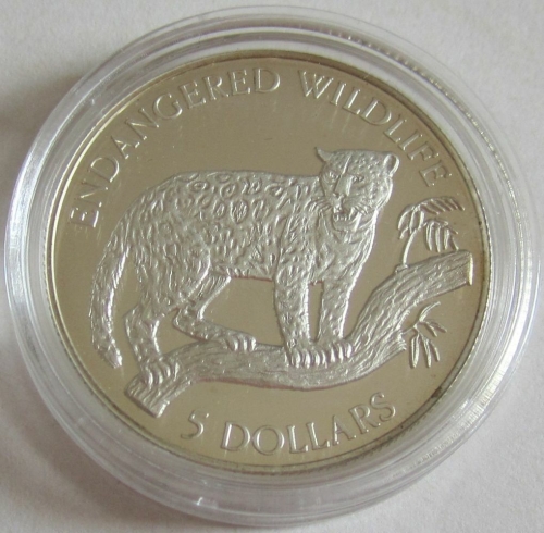 Niue 5 Dollars 1992 Tiere Jaguar