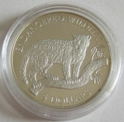 Niue 5 Dollars 1992 Wildlife Jaguar Silver