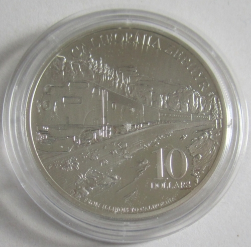 Cook Islands 10 Dollars 2010 Railroads California Zephyr Silver