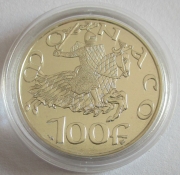 Monaco 100 Francs 1997 700 Years House of Grimaldi Silver