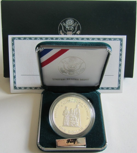 USA 1 Dollar 1998 Black Revolutionary War Patriots Memorial Silver Proof