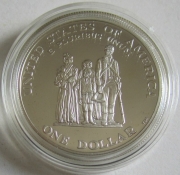 USA 1 Dollar 1998 Black Revolutionary War Patriots Memorial Silver Proof