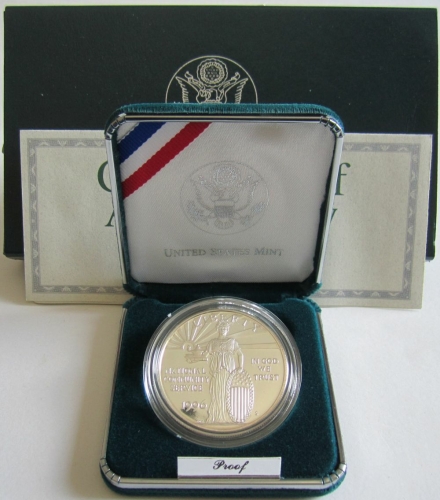 USA 1 Dollar 1996 National Community Service Silver Proof
