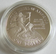 USA 1 Dollar 1996 150 Years Smithonian Institution Silver Proof