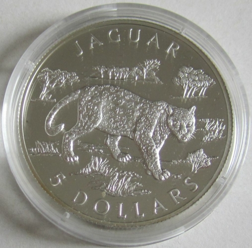 Cook-Inseln 5 Dollars 2002 Tiere Jaguar