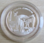 Chad 1000 Francs 1999 Wildlife Okapi Silver