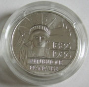 France 100 Francs 1986 100 Years Statue of Liberty in New York Silver Piedfort
