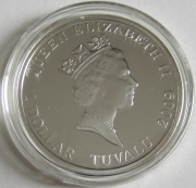 Tuvalu 1 Dollar 2009 Charles Darwin Silver