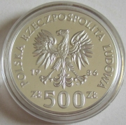 Poland 500 Zlotych 1986 Football World Cup in Mexico Silver