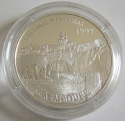 France 100 Francs = 15 Euro 1997 Wenzel Wall in Luxembourg Silver
