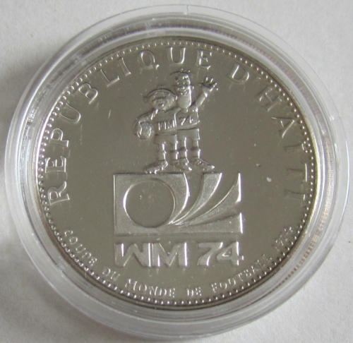 Haiti 25 Gourdes 1973 Football World Cup in Germany Silver Proof