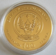 Rwanda 100 Amafaranga 2019 Lunar Pig 1 Oz Gold