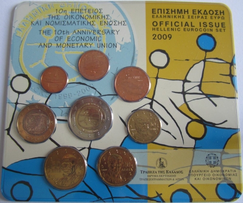 Greece Coin Set 2009 10 Years EMU
