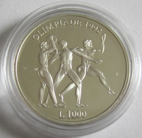 San Marino 1000 Lire 1992 Olympia Barcelona Antike Athleten