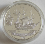 Samoa 10 Tala 1992 Ships Fleet of Jacob Roggeveen Silver